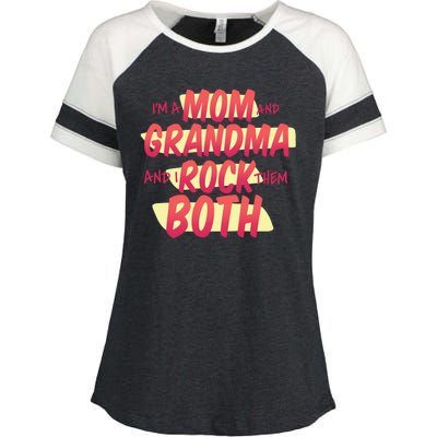 Mom And Grandma Rock Them Both Enza Ladies Jersey Colorblock Tee