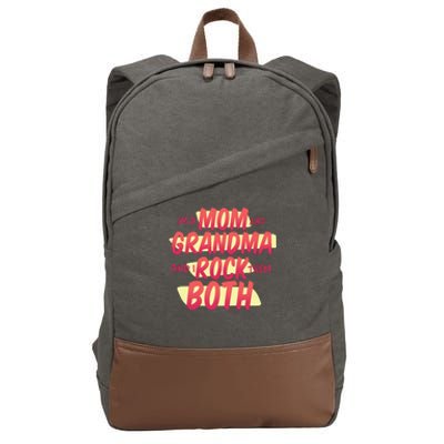 Mom And Grandma Rock Them Both Cotton Canvas Backpack