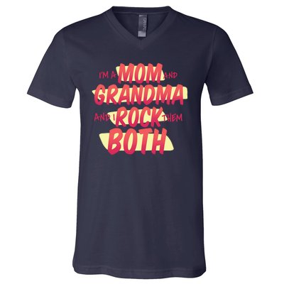 Mom And Grandma Rock Them Both V-Neck T-Shirt