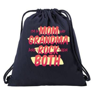 Mom And Grandma Rock Them Both Drawstring Bag