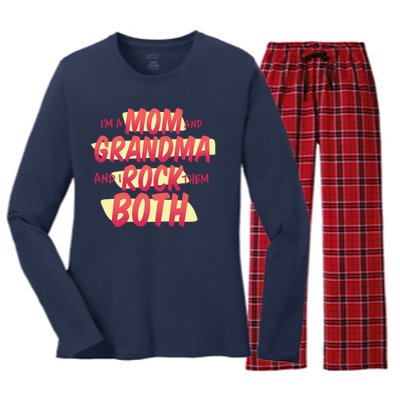 Mom And Grandma Rock Them Both Women's Long Sleeve Flannel Pajama Set 