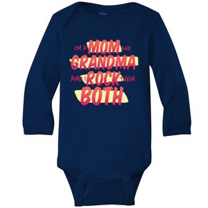 Mom And Grandma Rock Them Both Baby Long Sleeve Bodysuit