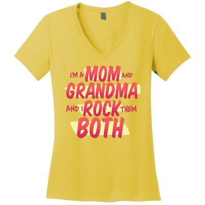 Mom And Grandma Rock Them Both Women's V-Neck T-Shirt