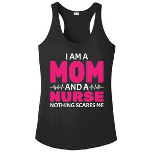 Mom and Nurse Nothing Scares Me Ladies PosiCharge Competitor Racerback Tank