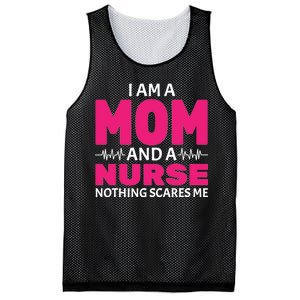 Mom and Nurse Nothing Scares Me Mesh Reversible Basketball Jersey Tank