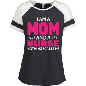 Mom and Nurse Nothing Scares Me Enza Ladies Jersey Colorblock Tee