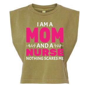 Mom and Nurse Nothing Scares Me Garment-Dyed Women's Muscle Tee