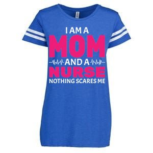 Mom and Nurse Nothing Scares Me Enza Ladies Jersey Football T-Shirt