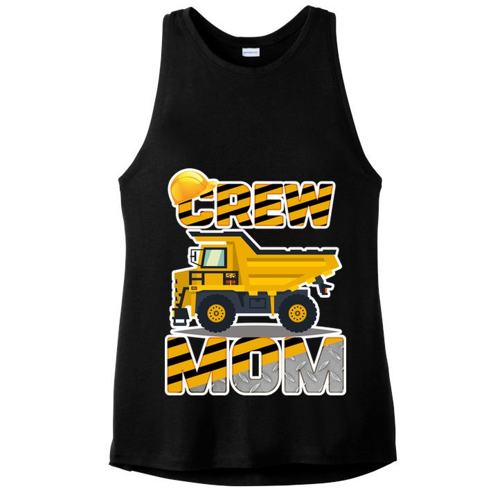 Mom Birthday Crew Construction Party Ladies PosiCharge Tri-Blend Wicking Tank