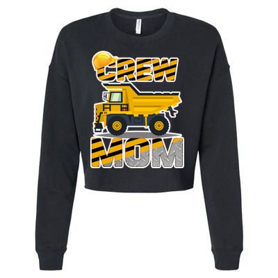Mom Birthday Crew Construction Party Cropped Pullover Crew