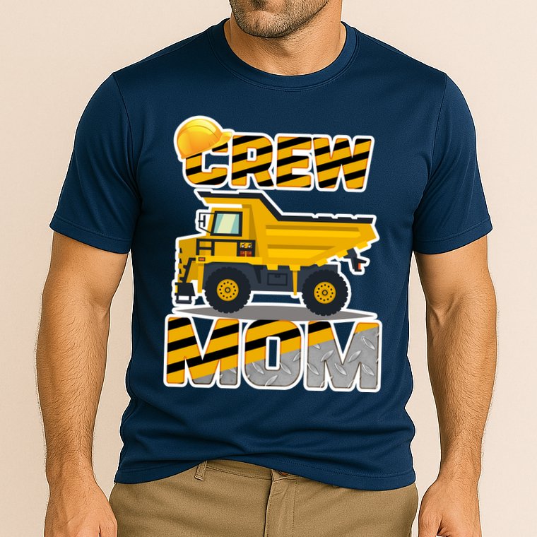 Mom Birthday Crew Construction Party Cooling Performance Crew T-Shirt