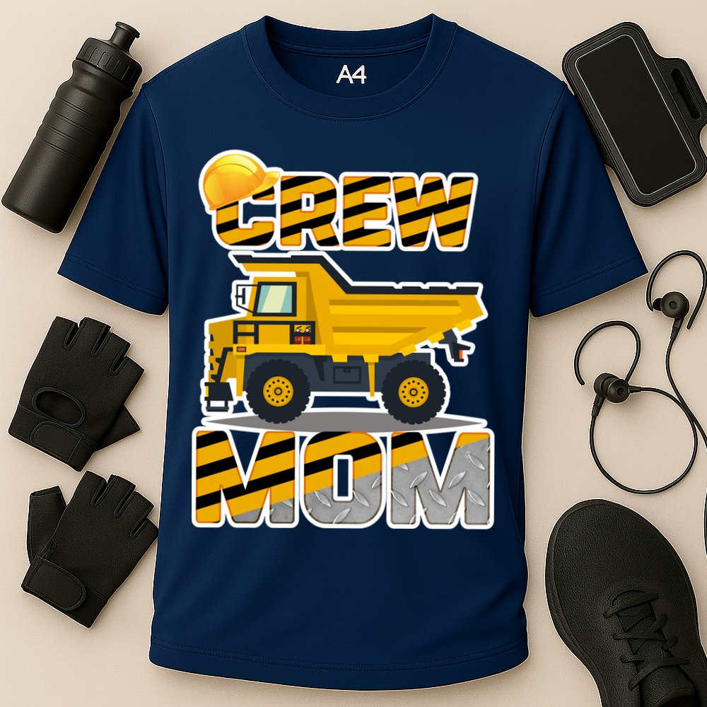 Mom Birthday Crew Construction Party Cooling Performance Crew T-Shirt
