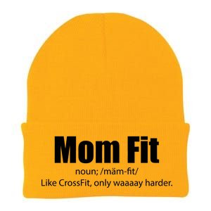 Mom Fit Like CrossFit But Waaaay Harder Knit Cap Winter Beanie