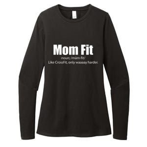 Mom Fit Like CrossFit But Waaaay Harder Womens CVC Long Sleeve Shirt