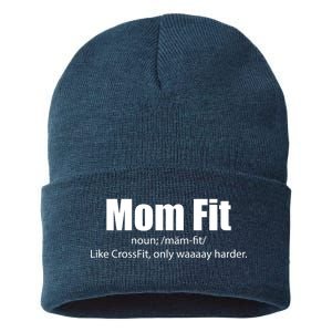 Mom Fit Like CrossFit But Waaaay Harder Sustainable Knit Beanie