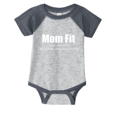 Mom Fit Like CrossFit But Waaaay Harder Infant Baby Jersey Bodysuit