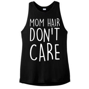 Mom Hair Don't Care Ladies PosiCharge Tri-Blend Wicking Tank