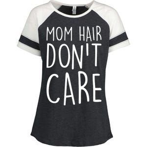 Mom Hair Don't Care Enza Ladies Jersey Colorblock Tee