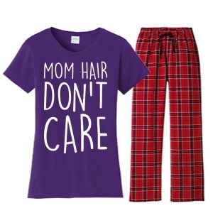 Mom Hair Don't Care Women's Flannel Pajama Set