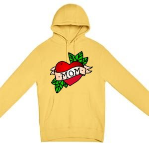 Mom Heart Tattoo Love Premium Pullover Hoodie