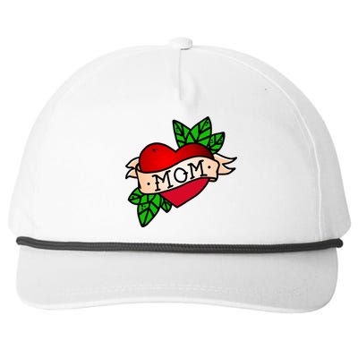 Mom Heart Tattoo Love Snapback Five-Panel Rope Hat