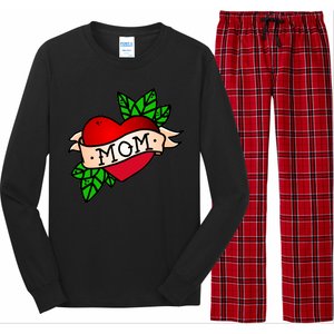 Mom Heart Tattoo Love Long Sleeve Pajama Set