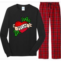 Mom Heart Tattoo Love Long Sleeve Pajama Set