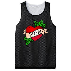 Mom Heart Tattoo Love Mesh Reversible Basketball Jersey Tank