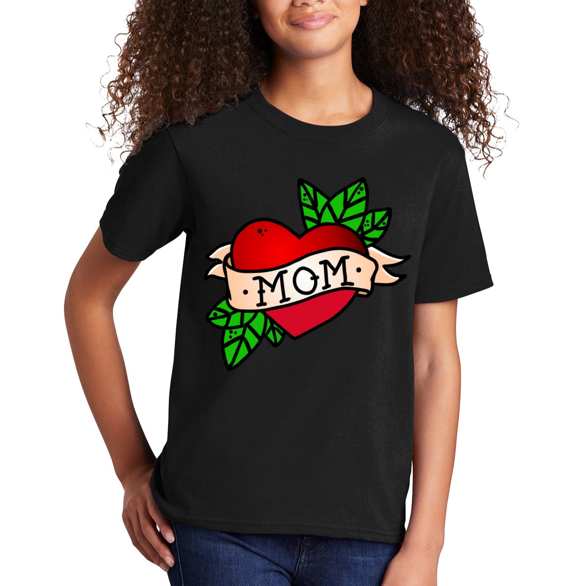 Mom Heart Tattoo Love Kids T-Shirt