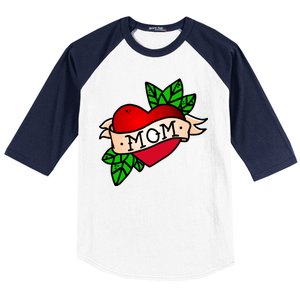 Mom Heart Tattoo Love Baseball Sleeve Shirt