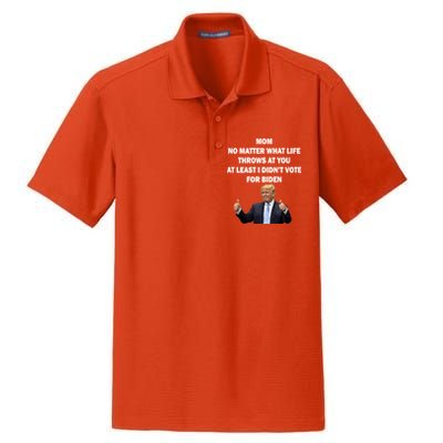 Mom Least I Didn't Vote Biden Funny Pro Republican Dry Zone Grid Polo