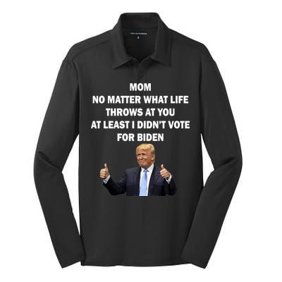 Mom Least I Didn't Vote Biden Funny Pro Republican Silk Touch Performance Long Sleeve Polo