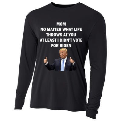 Mom Least I Didn't Vote Biden Funny Pro Republican Cooling Performance Long Sleeve Crew