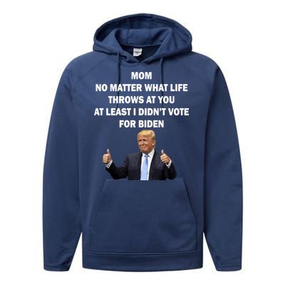 Mom Least I Didn't Vote Biden Funny Pro Republican Performance Fleece Hoodie