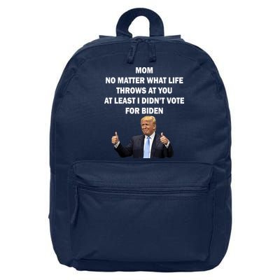 Mom Least I Didn't Vote Biden Funny Pro Republican 16 in Basic Backpack