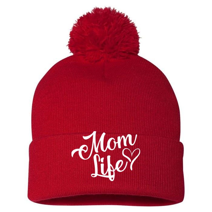 Mom Life Pom Pom 12in Knit Beanie