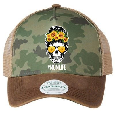 Mom Life Sunflower Skull Legacy Tie Dye Trucker Hat