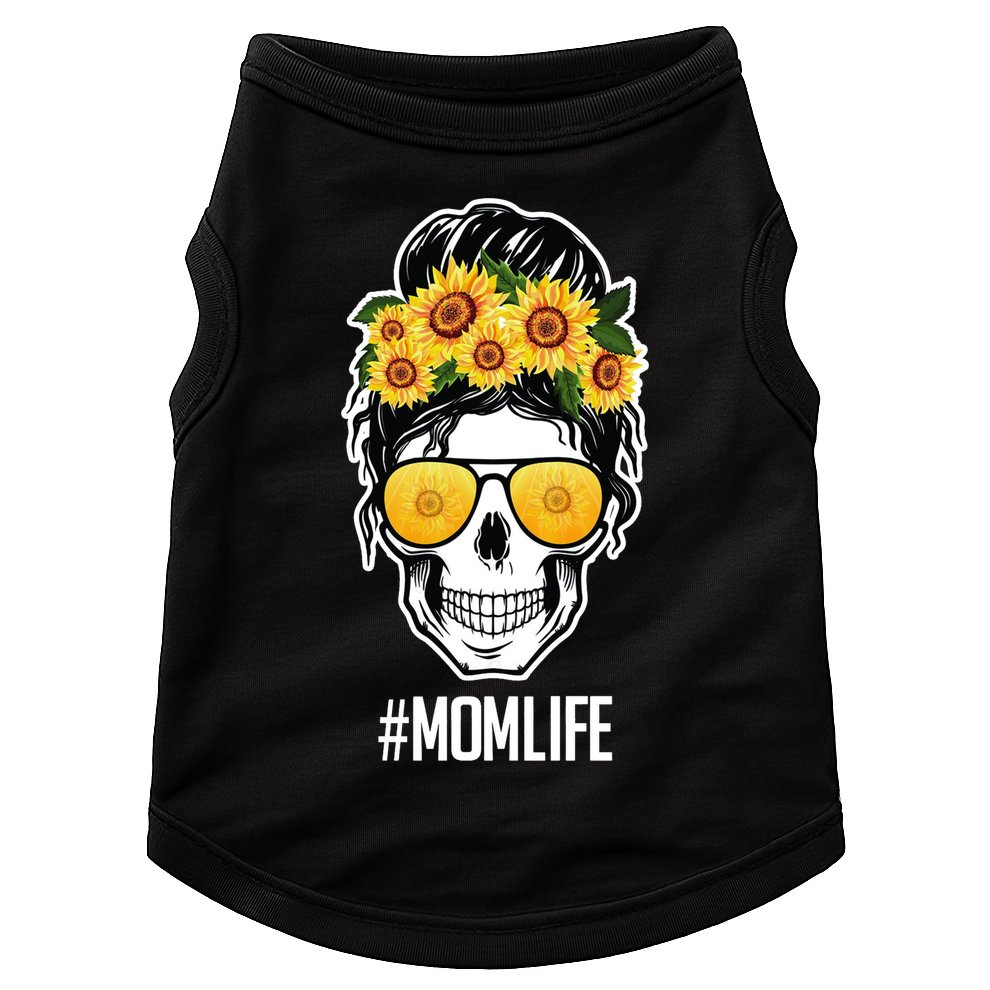 Mom Life Sunflower Skull Doggie Tank