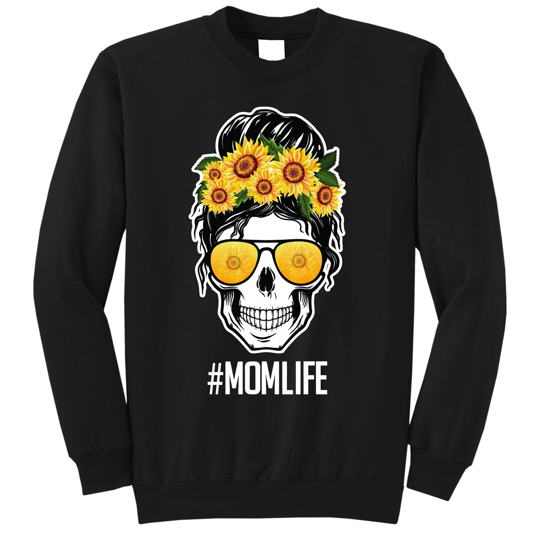 Mom Life Sunflower Skull Sweatshirt