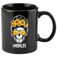 Mom Life Sunflower Skull 11oz C Handle Ceramic Mug