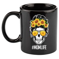 Mom Life Sunflower Skull 11oz C Handle Ceramic Mug
