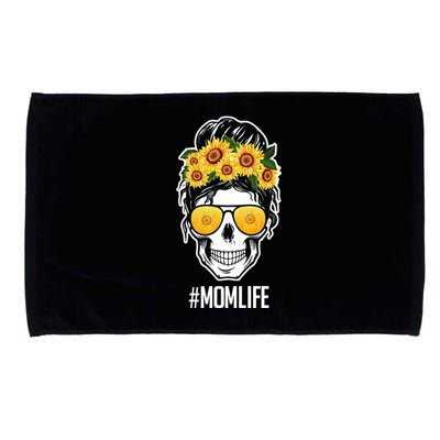 Mom Life Sunflower Skull Microfiber Hand Towel