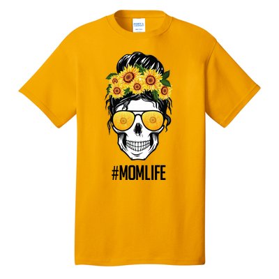 Mom Life Sunflower Skull Tall T-Shirt