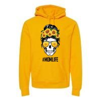 Mom Life Sunflower Skull Premium Hoodie