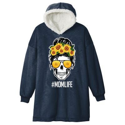 Mom Life Sunflower Skull Hooded Wearable Blanket