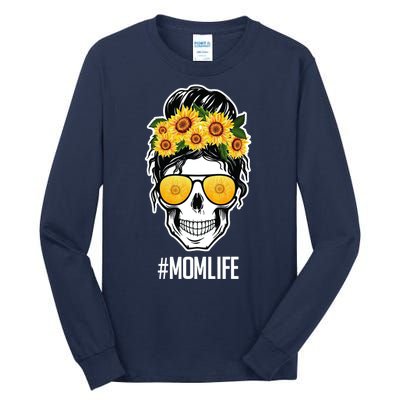 Mom Life Sunflower Skull Tall Long Sleeve T-Shirt