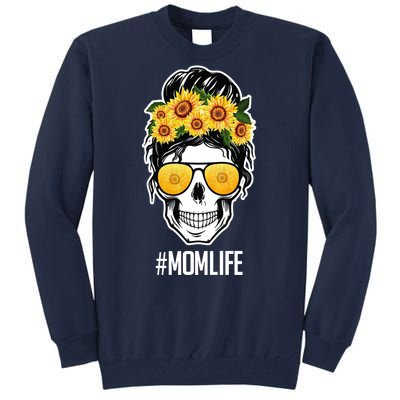 Mom Life Sunflower Skull Tall Sweatshirt