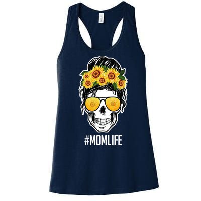 Mom Life Sunflower Skull Women's Racerback Tank