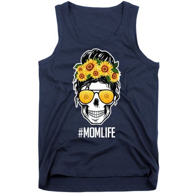 Mom Life Sunflower Skull Tank Top