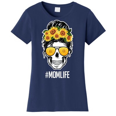 Mom Life Sunflower Skull Women's T-Shirt